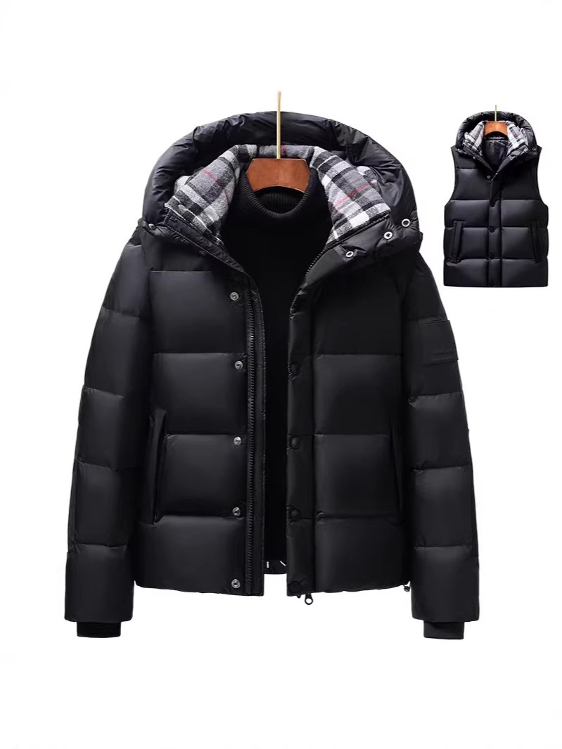 New DesignMen Of New Winter Down Jackets Women, Outdoor Warm Hooded Vests With Detachable Sleeves, Trendy For Young Men And Women