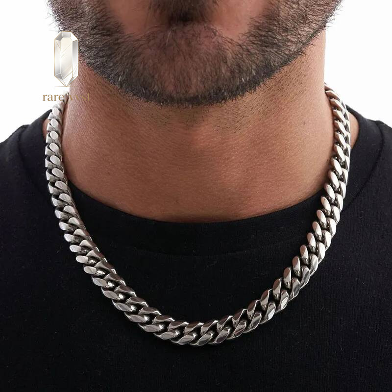 316L 925 sterling silver Cuban for Men Women Chunky Miami Curb Mens Link Silver Thick Chain Necklace Punk Jewelry 3MM 5MM 7MM 9MM 10MM