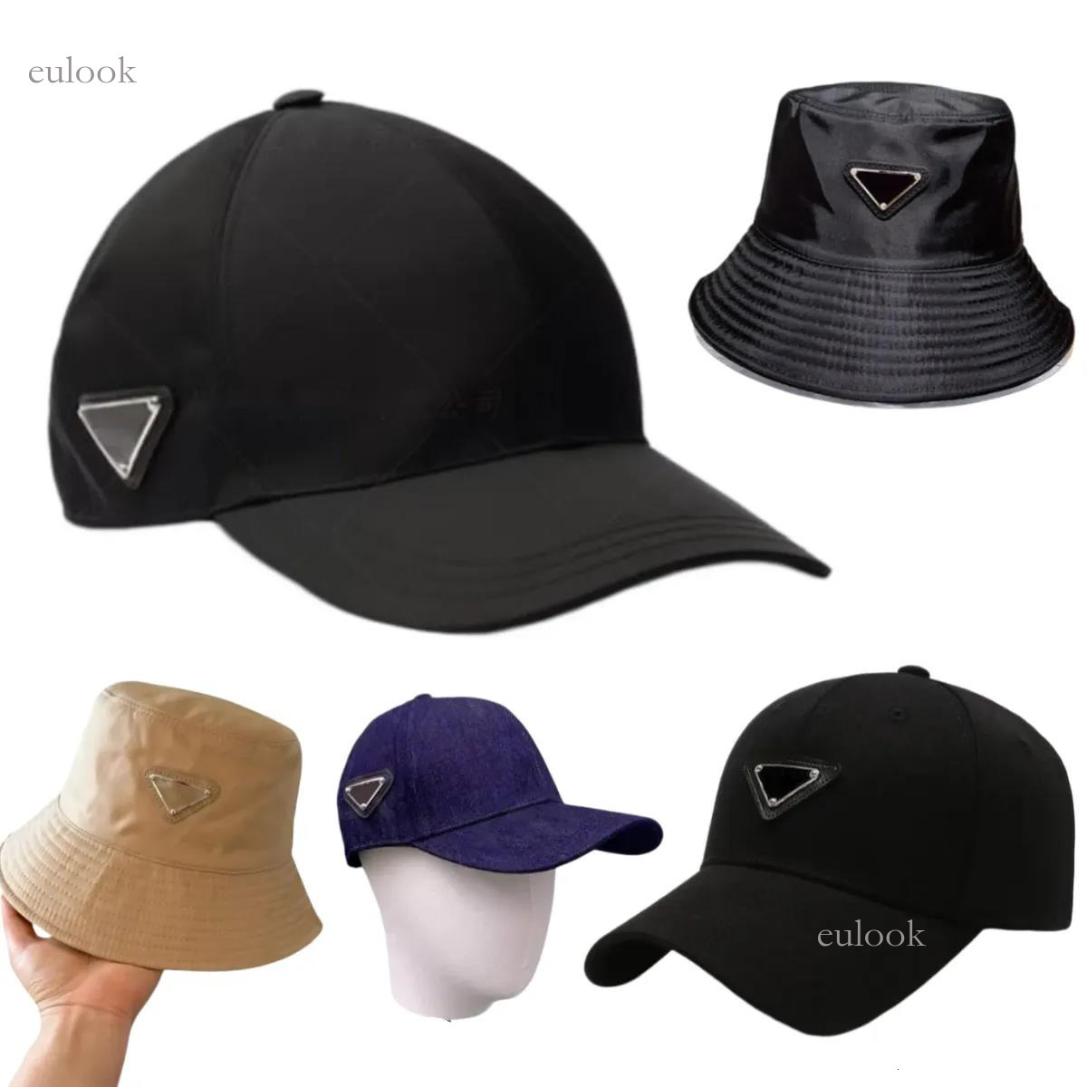 triangle Luxury baseball caps for men bucket p hats women black white nylon triangle outdoor casquette luxe designer cap embroidered travel fashiona