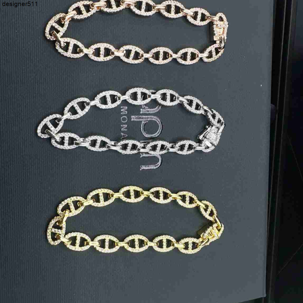 Charm Bracelets Charm Bracelets designer apmmonaco ring Same Style As Yang Zi Bpm Mococo Full Diamond Pig Nose Bracelet Necklace Highend Jewelry Gif