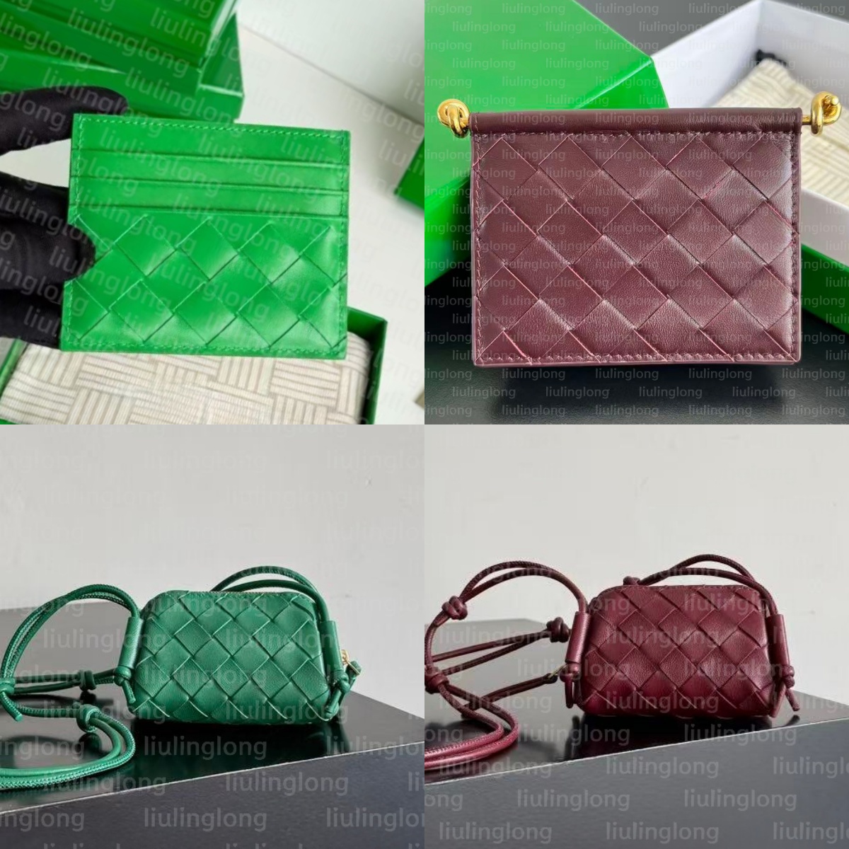 Candy Loop Intrecciato Woven Mini Bag Solstice Woven Mini Card Holder Intrecciato Leather Small Coin Purse Luxury Credit Card Case Classic Woven Lea