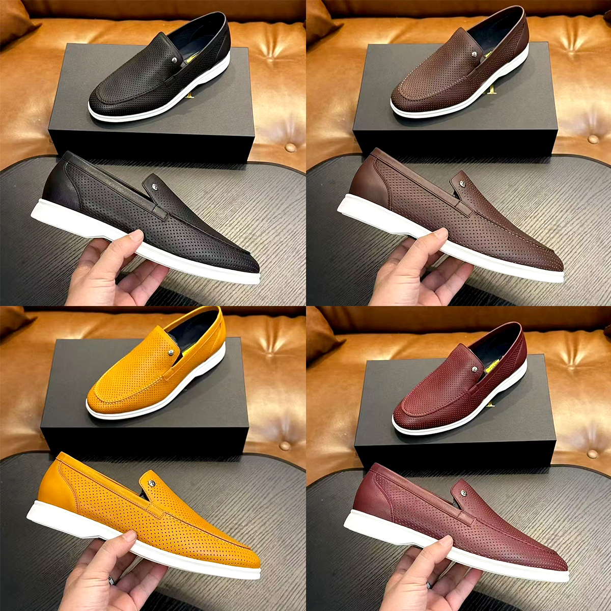 10A+quality ZILLI casual shoe dress sneaker run Outdoor men Business loafer Designer tennis Genuine Leather Breathable High end trainer luxury slip