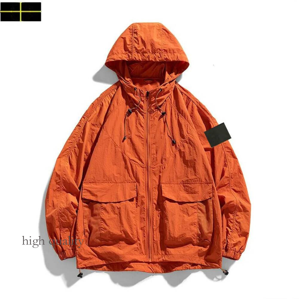 Stoneity Jacket Summer Casual Windbreaker Breathable Wind Resistant Long Sleeve Loose Cut Daily Outdoor Travel Solid Daily Wear Male Outer Jacket 34