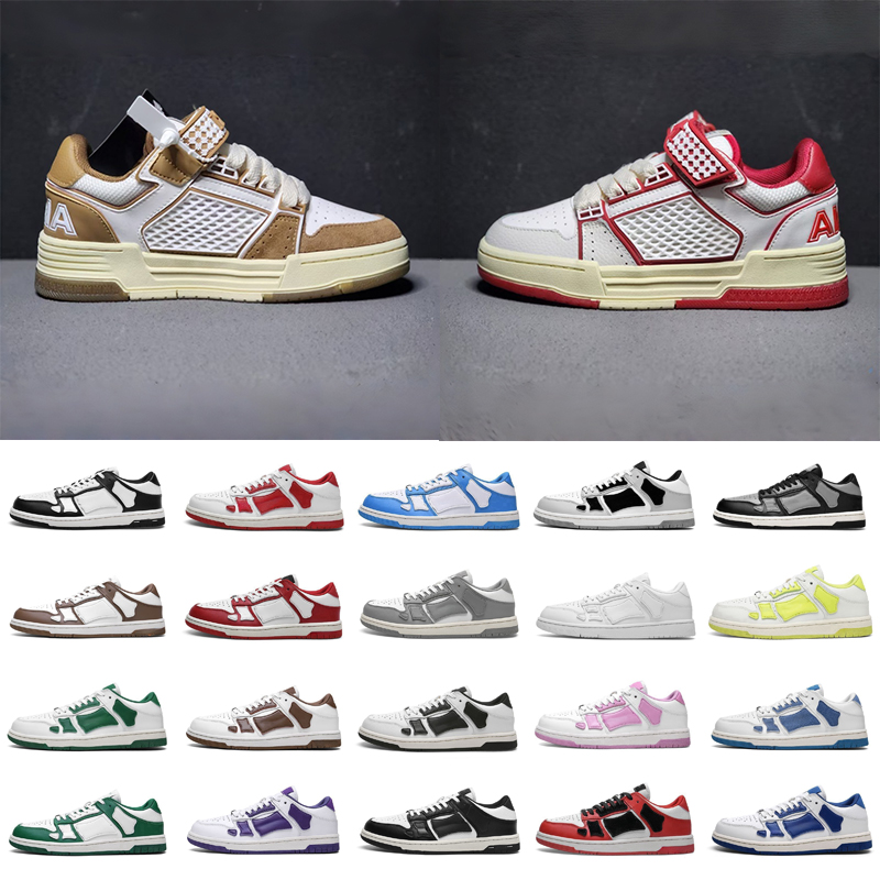 Designer de luxe Casual Low Chaussures Skel-Top Lace Up Baskets Blanc Noir Bleu Vert Runner Sports Grayoutdoor Hommes Femmes Plate-forme Baskets