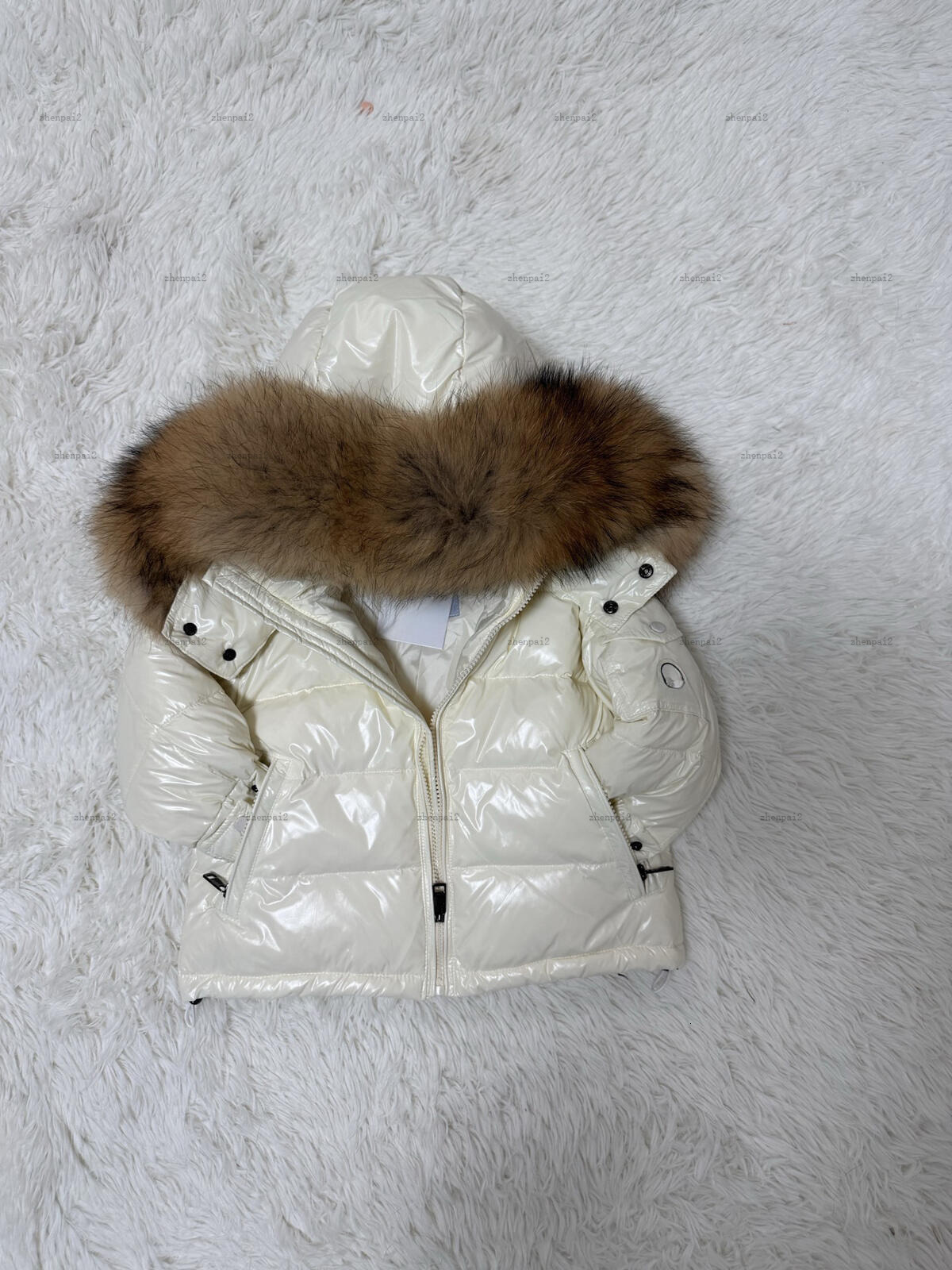 Luxury kids coat winter Zipper pocket baby boys girls down Jackets kids designer clothes fur hat collar child OutwearA978X27N234