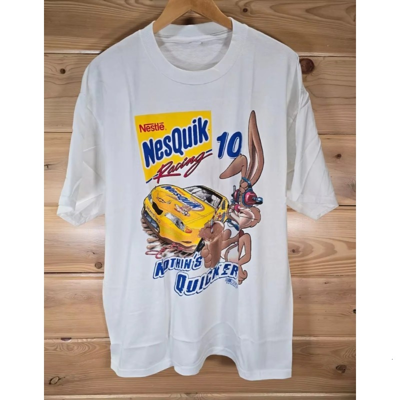 Vintage NesQuik Racing T Shirt NASCAR Chase Retro Cotton Tee Mens Womens Summer Streetwear Unisex Oversized Graphic Top Y2K Grunge Tee