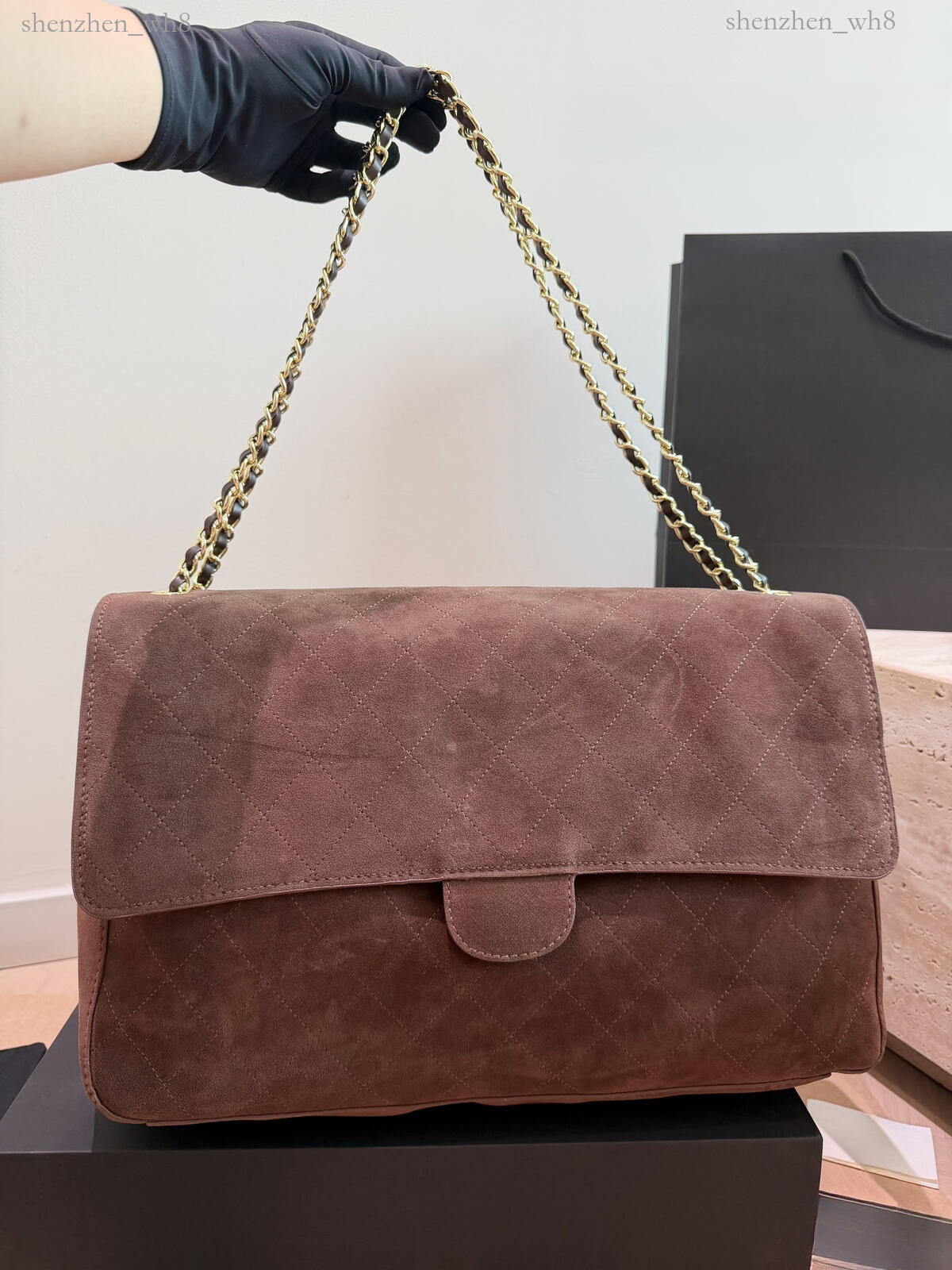 High quality Classic large 26 s Flap cc maxi mini 26s suede Bag Designer Lychee pattern Totes CF Bags Caviar Gold Metal Hardware Chain Crossbody Sho