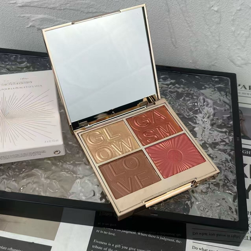 4 Colors Face Highlighter Bronzer Blush Palette Embossed Powder Shimmer Glow Contour Cheek Makeup Cosmetic
