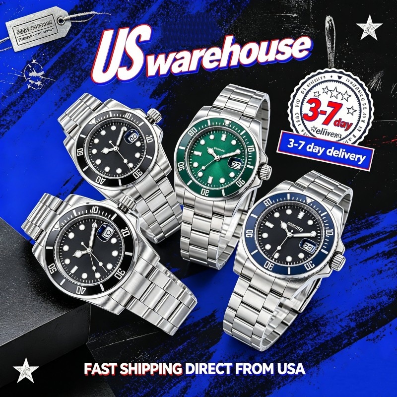 luxury designer mens mechanical watch with luminous dial date window waterproof stainless steel elegant sporty watches for men