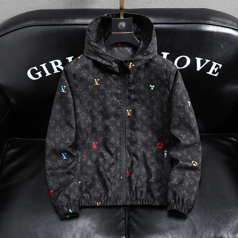 Designer European Station Light Luxury Clothing Plus Size Spring Jacket Men's Casual Hooded Loose Oversized Coat Trendy 20 4c