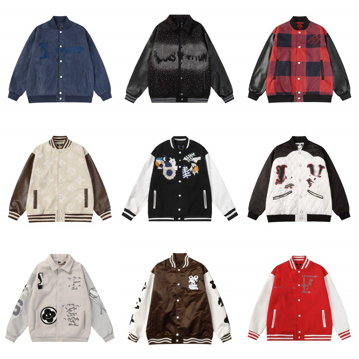 Men's Jackets Embroidered Varsity Baseball Jacket Loose Unisex High Street Trendy Casual Coat For Men Women