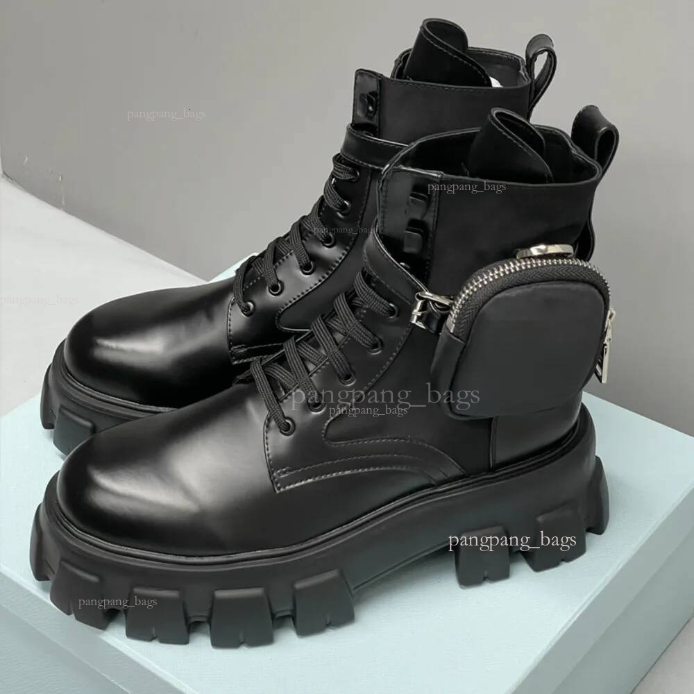 Big Size 45 Women Men Rois Ankle Boots Platform Martin Booties Leather Suede Nylon Military Combat Knight Sneakers Trainers With Detachable Ankle Po