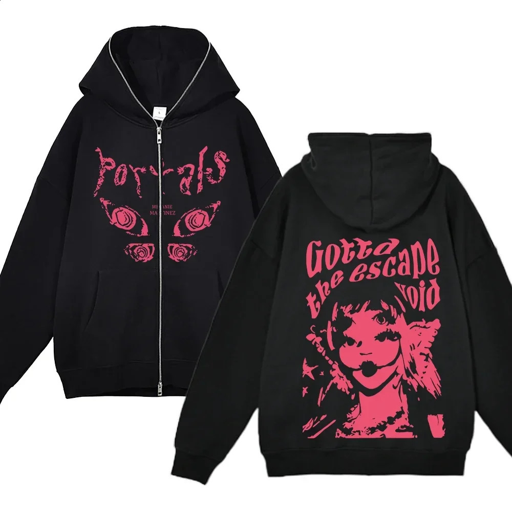 Men's and women's hooded full zip sweatshirts Portals Tour album printed casual jackets hiphop streetwear up 260812