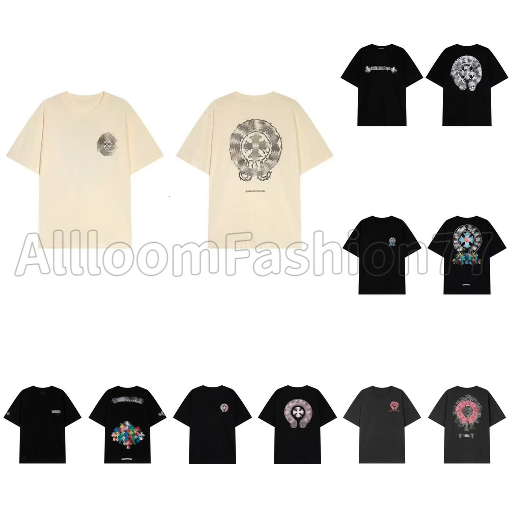 Chrome brand Designer TShirts Tees Polos Print Loose Fashion High end Luxury brand Casual High Street Cotton Chrome Shirts Jumper Croatian Sanskrit