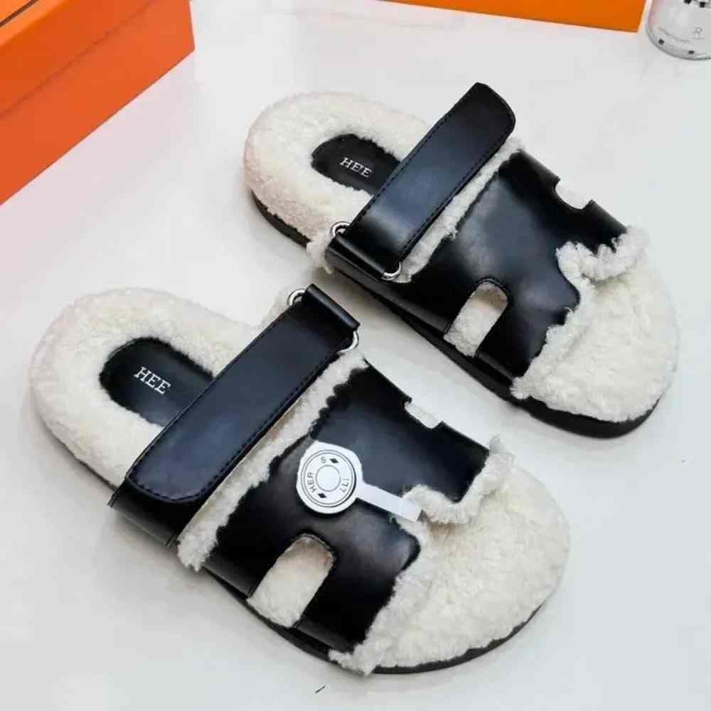 Femmes fourrure diapositives fourrure pantoufles concepteur Mules automne hiver Homewear glisser chaussures pour hommes de luxe confortable Fuzzy
