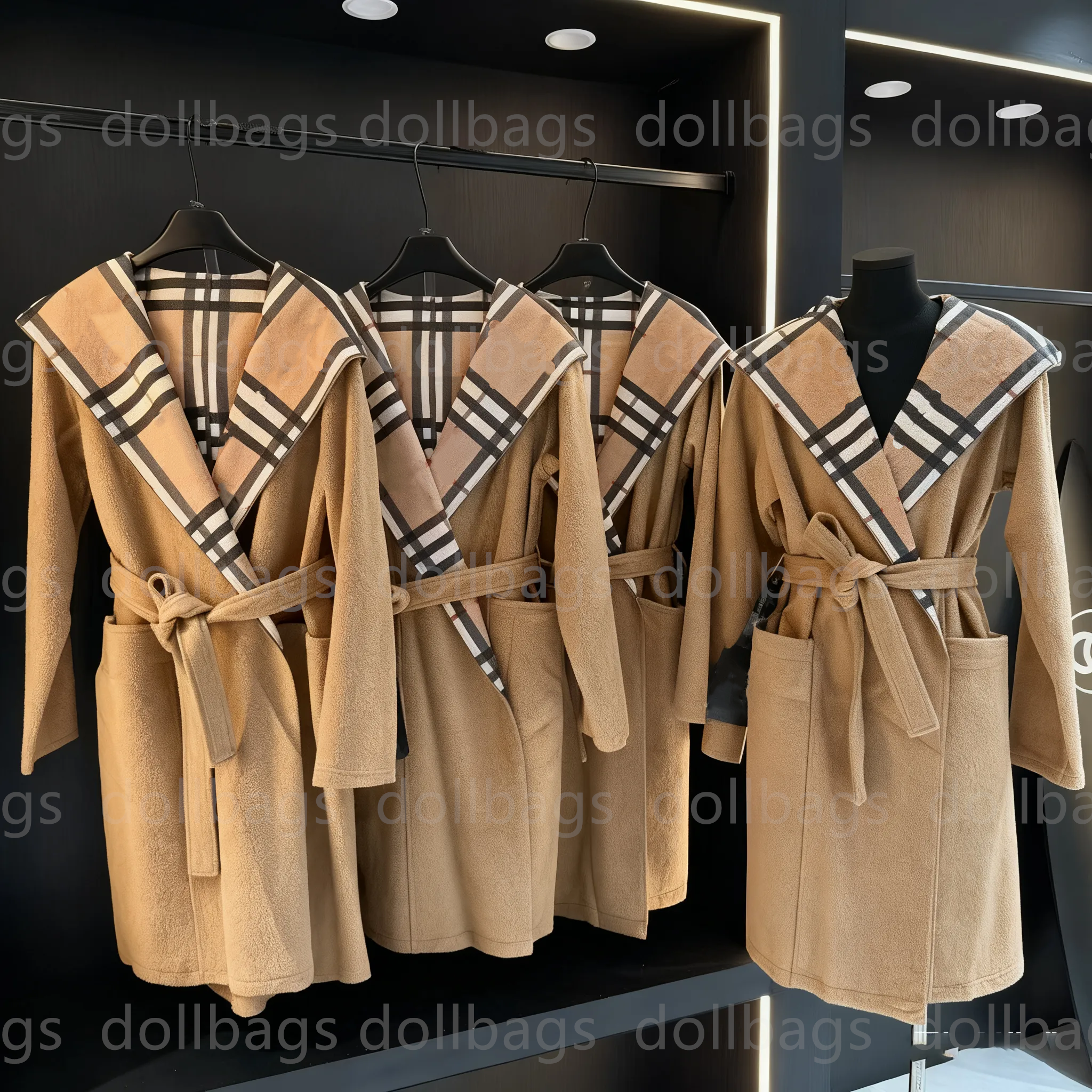 Women trench coat designer jacket classic khaki striped slim fit without buckle waistband fashionable casual women clothing autumn and winter hooded