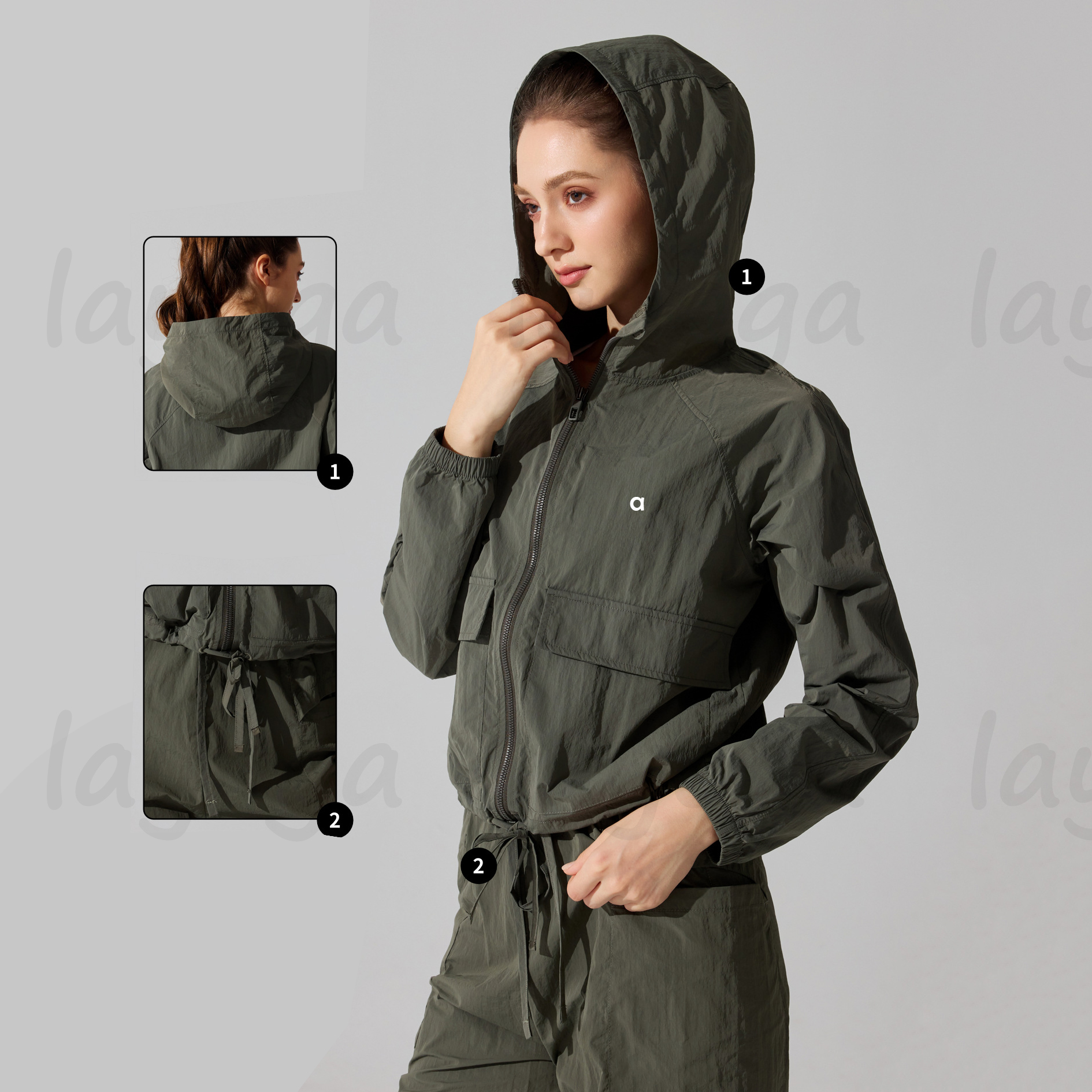 2026 New Women's Yoga Set Loose Stylish Color Block Cardigan Jacket Wide Leg Pants Lightweight Hooded Top Cycling High Waisted Fitness Leggings