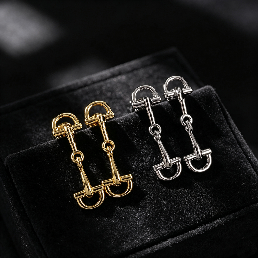 Stud designer earrings for women Earrings Hardware Style Gold Silver Tone Minimalist Long Drop Studs For Office Daily Women Fashion Jewelry