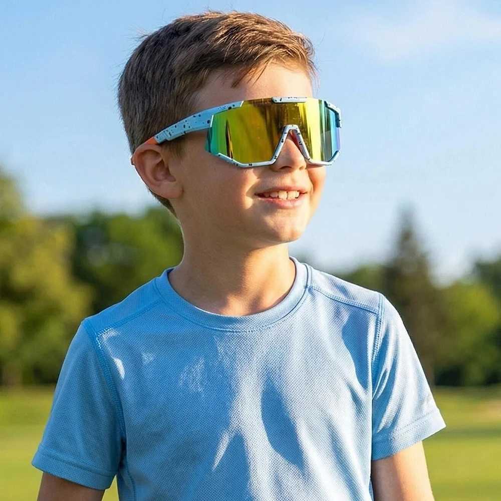 Kids Eco Silicone Sport Sunglasses UV400 Polarized Wrap Around Sun Goggles for Boys Girls Lightweight Anti-Impact Eyewear Z260820