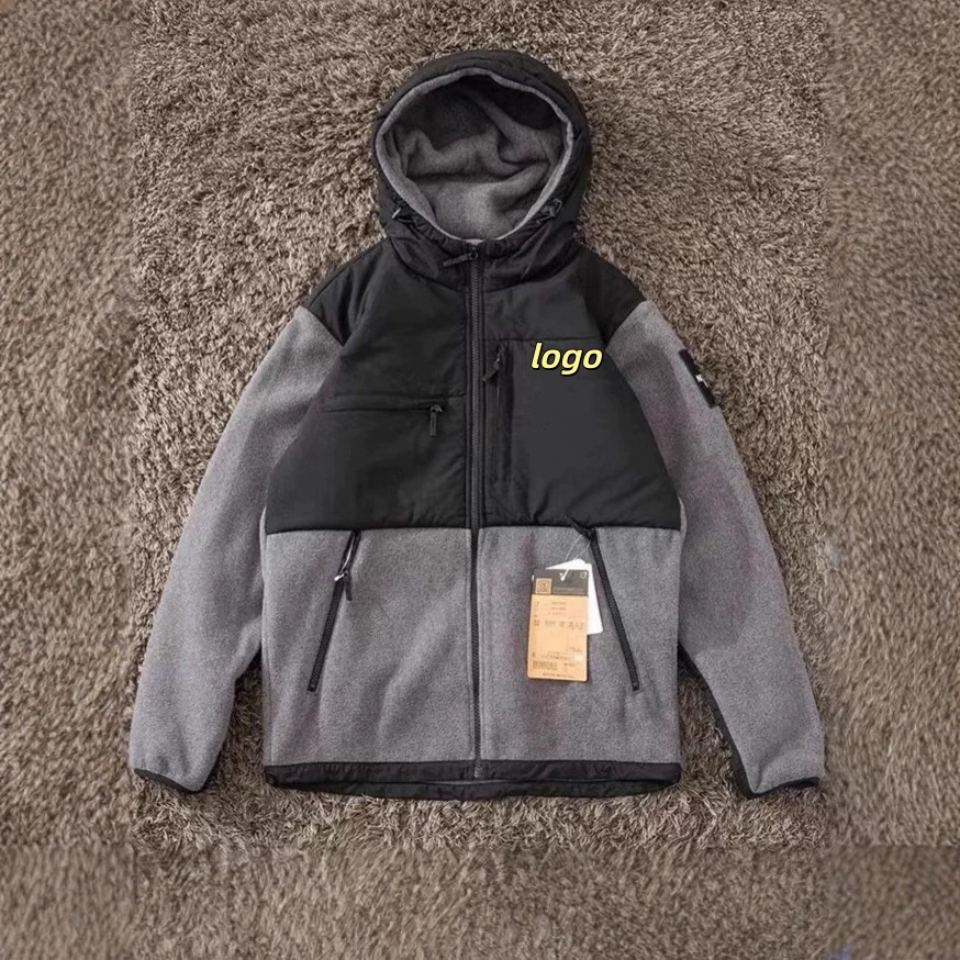 Men's Fur Jacket Designer Fleece Coat Embroidered Outerwear Warm Polar Splicing Removable Inner For Men Women Outdoor Hiking Wear