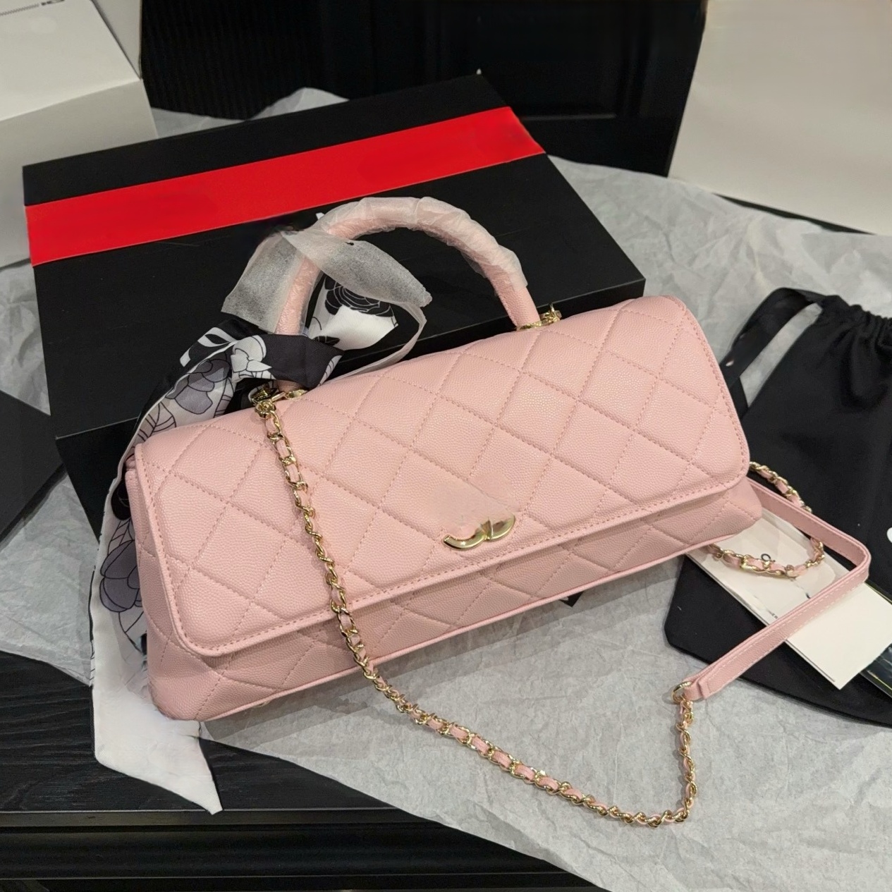 2026 Luxury Designer CC Bag Women Quilted Leather Top Handle Handbag Chain Strap Crossbody Purse Fashion Shoulder Bag Multi Colors
