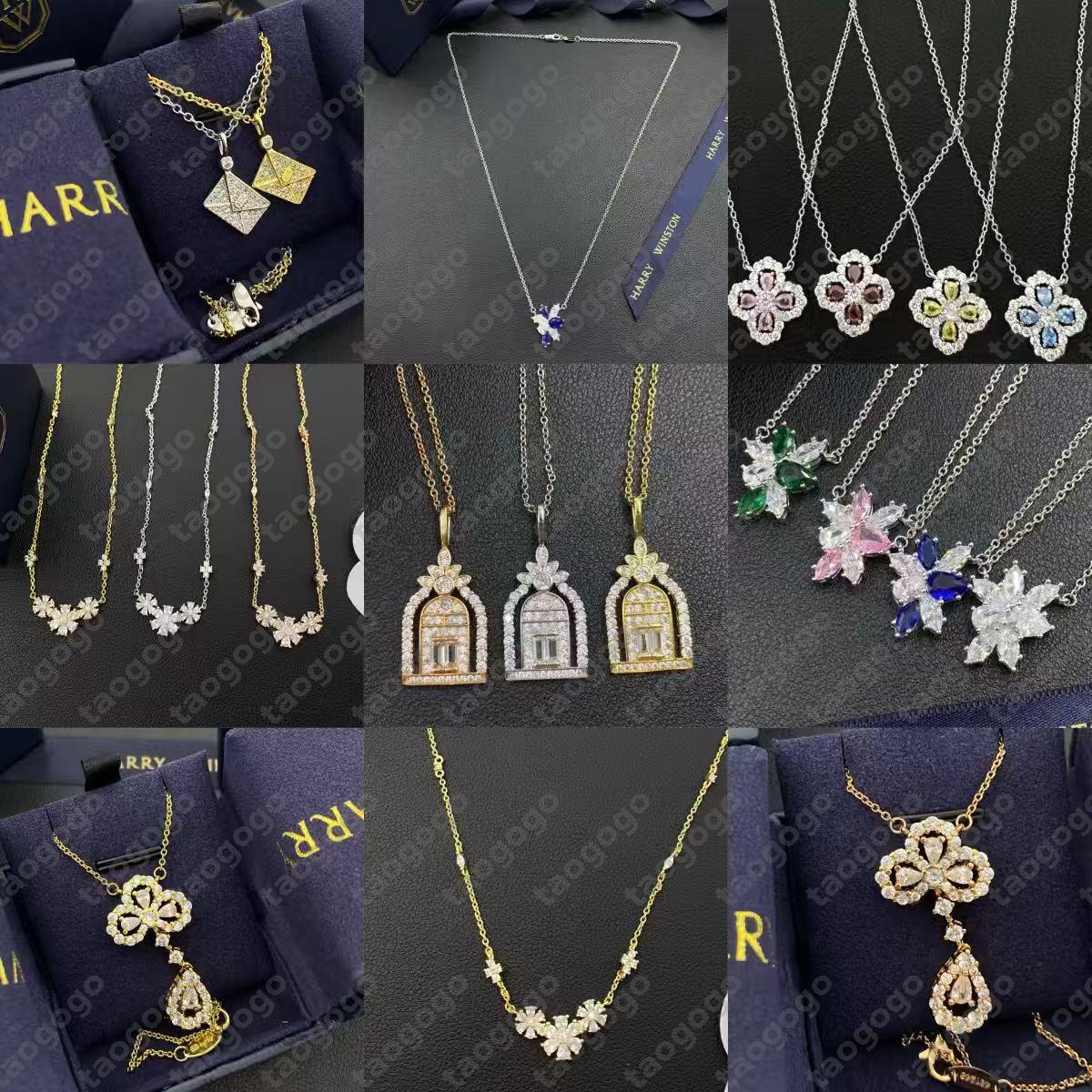 Luxury Harrywinss Designer HW Jewelry Simple Fashion Designers Body Decoration Charming Single Diamond Sliding Necklace For Women 18K Gold Plated Ni