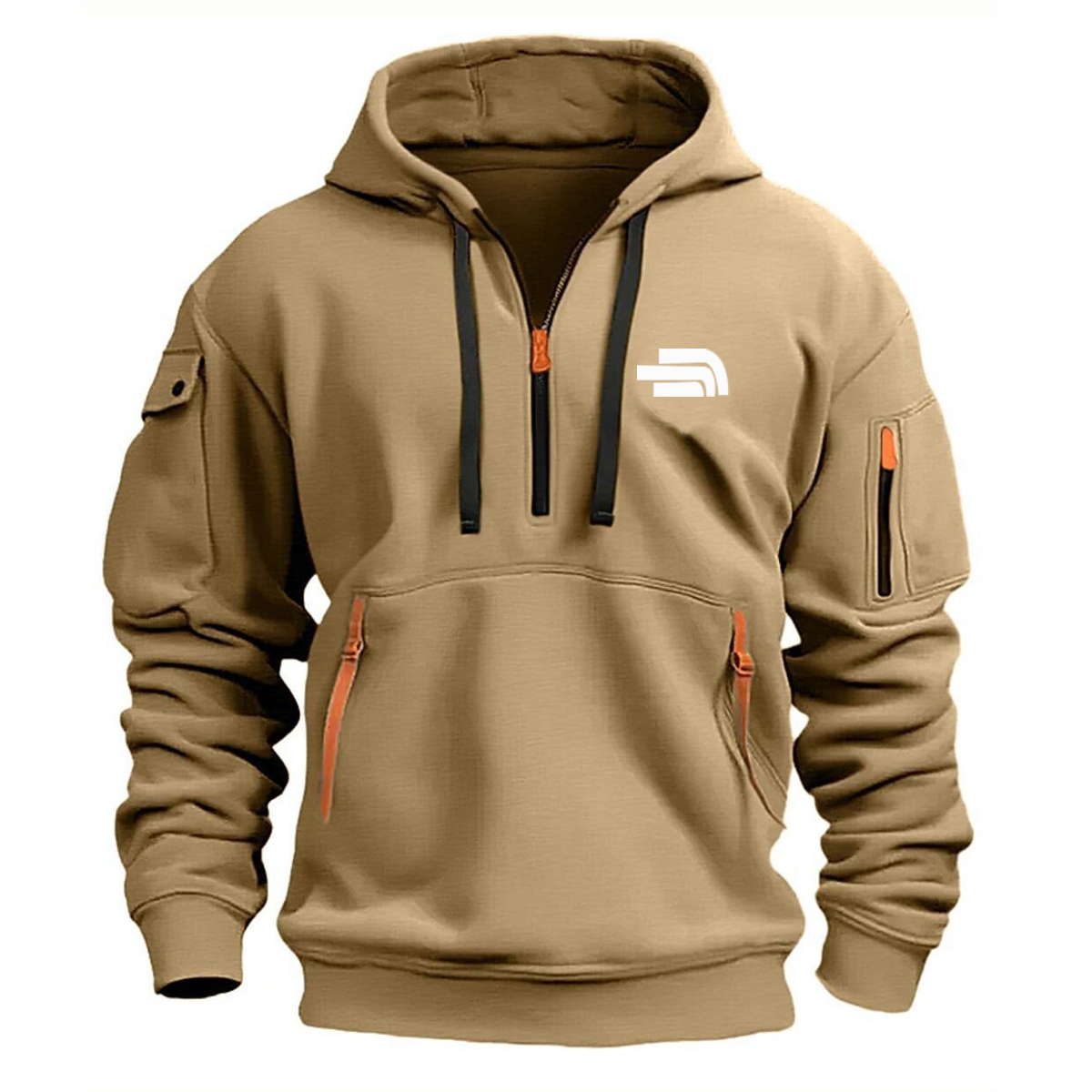 2026 Fashion Autumn/Winter New Hoodie Men's Casual Loose Stand Collar Solid Color Sports Hoodie Men's Half Zipper Street Wear