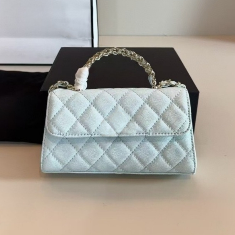 2026 Mini sac à bandoulière en chaîne, sac pour téléphone portable à motifs de litchi croisé en diagonale pour filles, sac à main 10A de haute qu