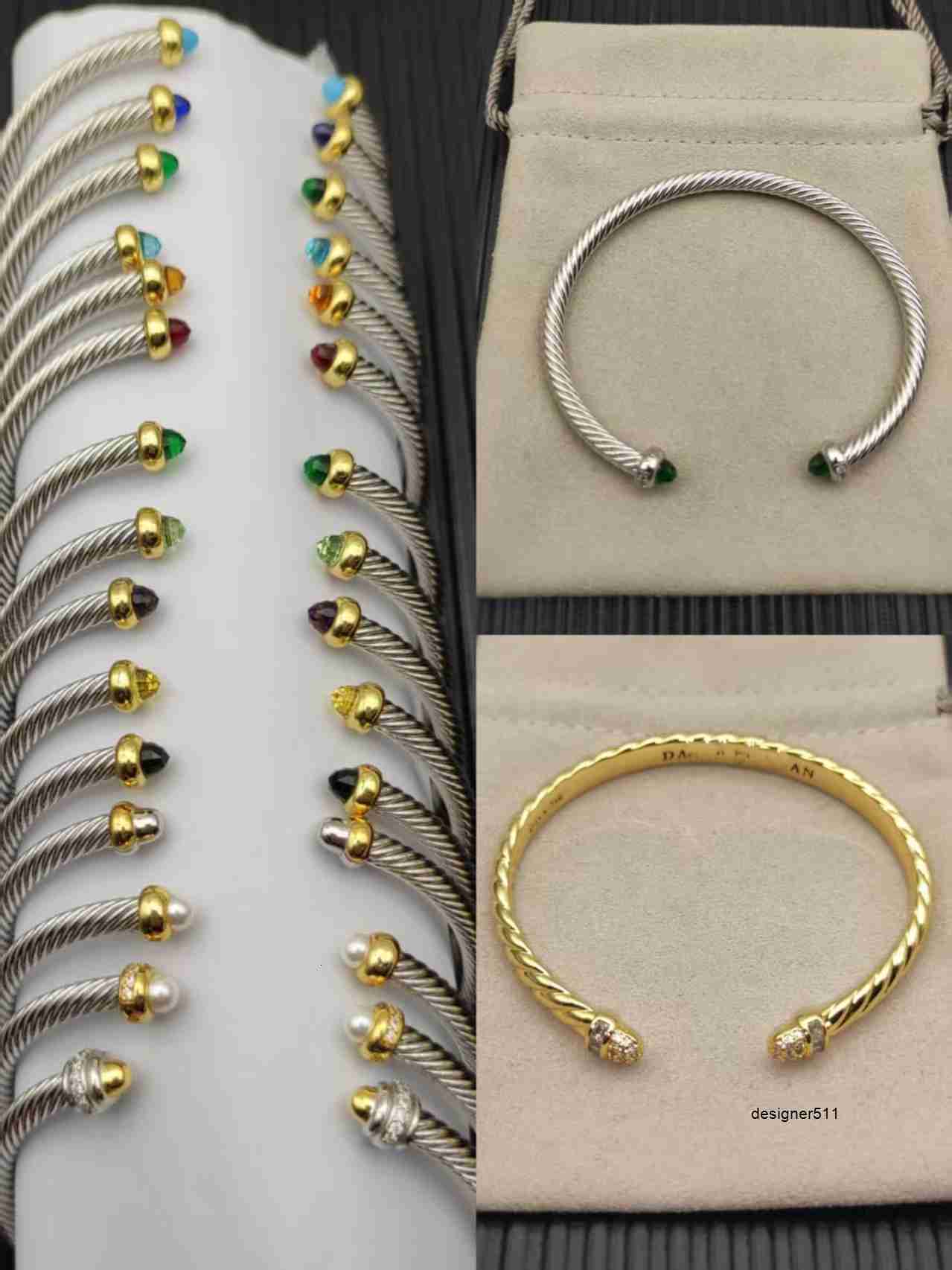 Bangle High quality cable Bracelet mens jewerly birthstone stackable open cuff bracelet Designer for women men couple Real Gold Plated luxury jewler