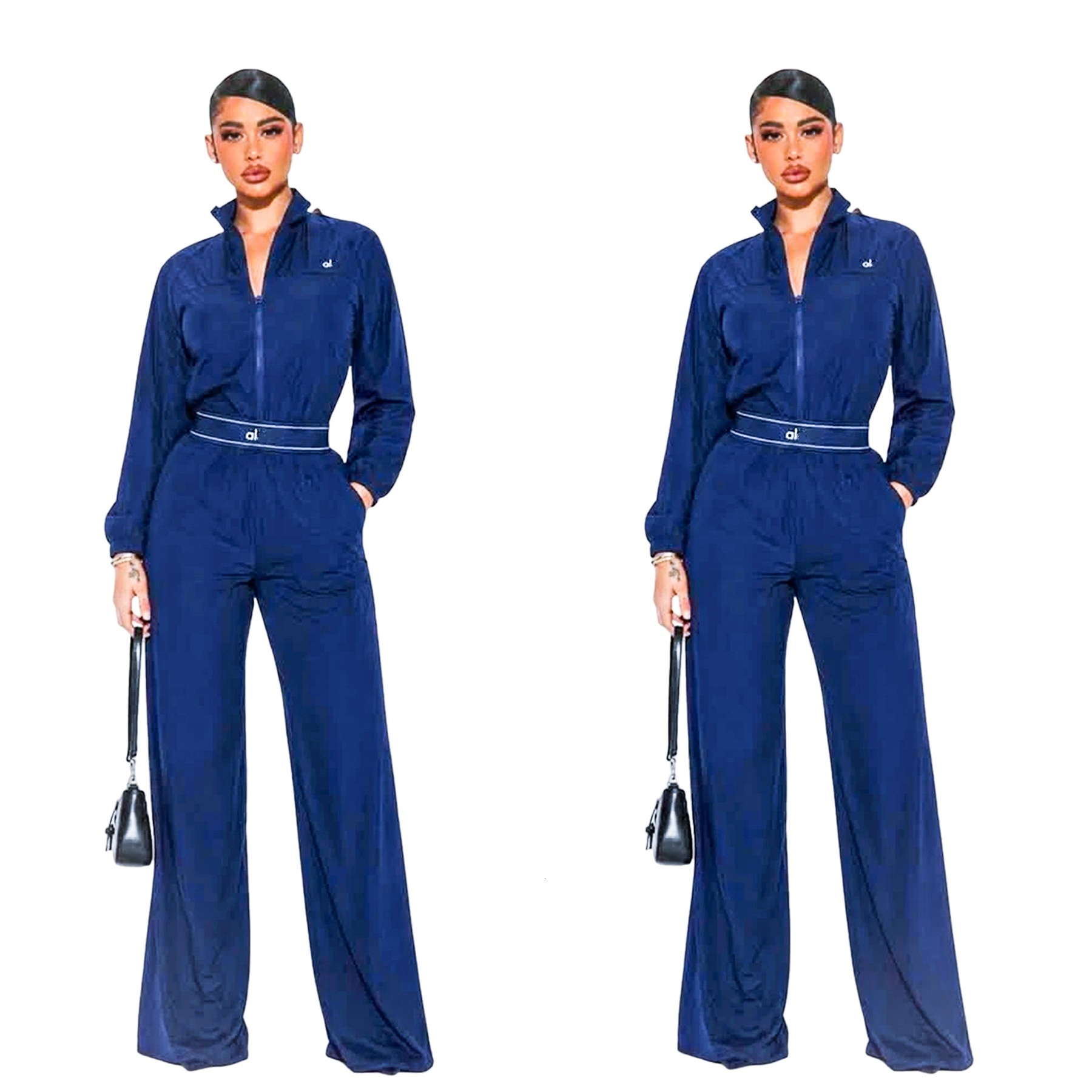 Designer Clothes Tracksuit Women Fashion Sexy 2 Two Piece Yoga Sets Autumn Winter Full Sleeve Jacket And Wide Leg Pants Leisure Sports Track Suit