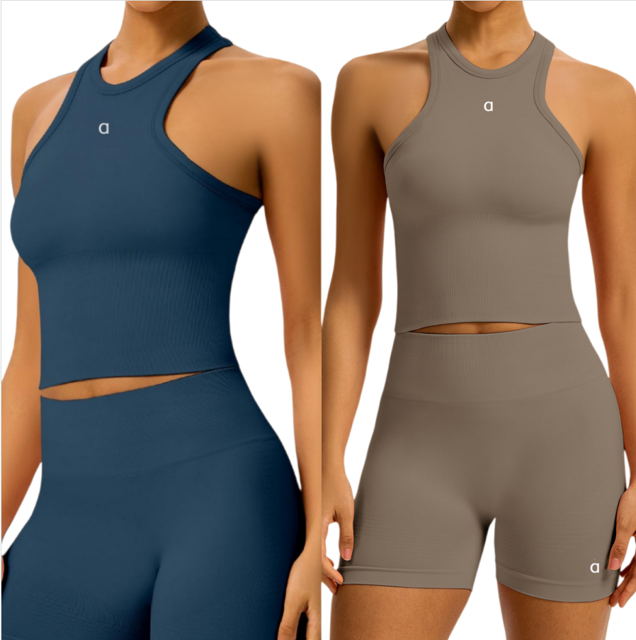 2520A Gilet de Yoga sans couture en forme de I pour femmes, chemise de sport intégrée ou short de Yoga taille haute, pantalon de Fitness, tenue d