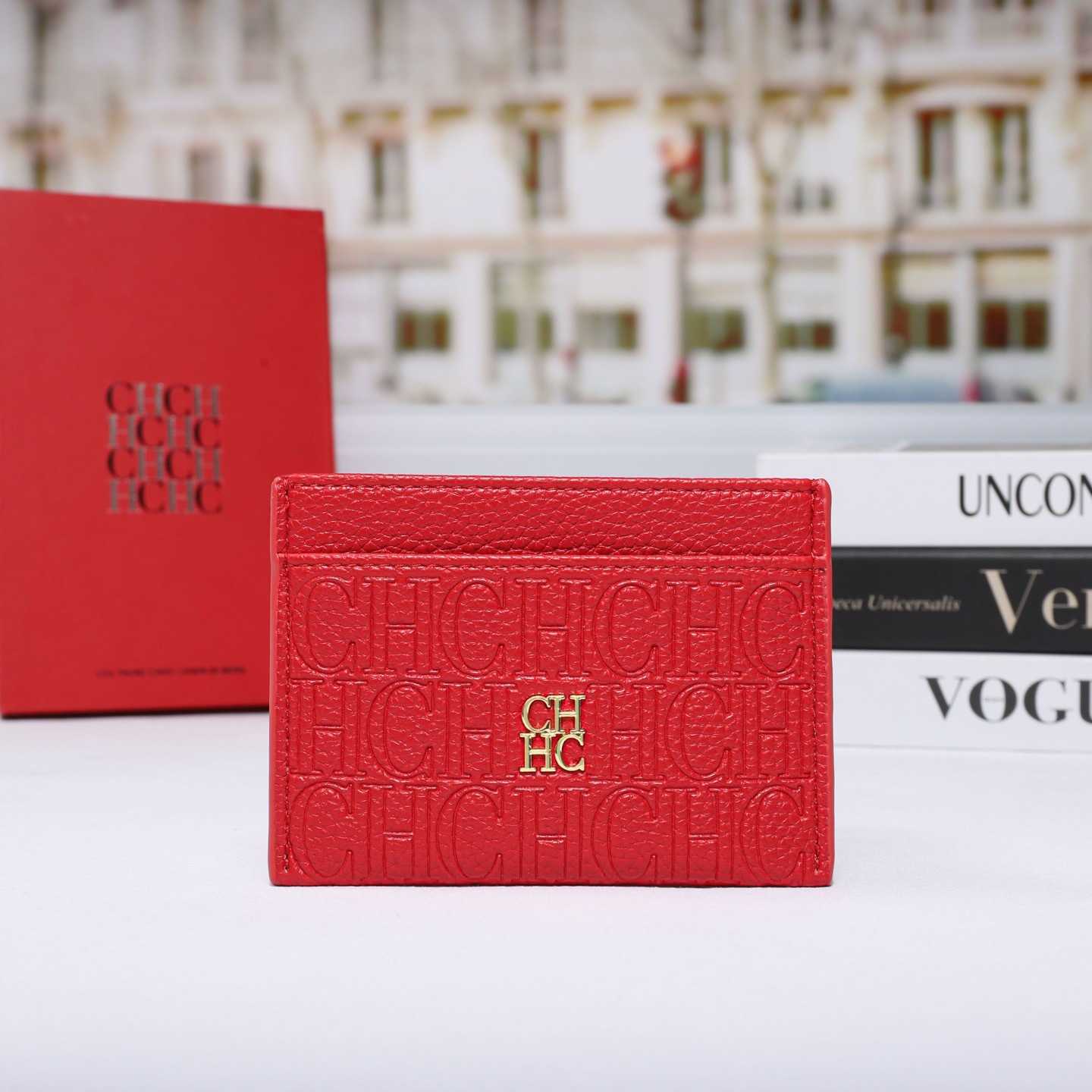 Card Holders HCHC new card holder for men and women coin with genuine texture letter design simple classic