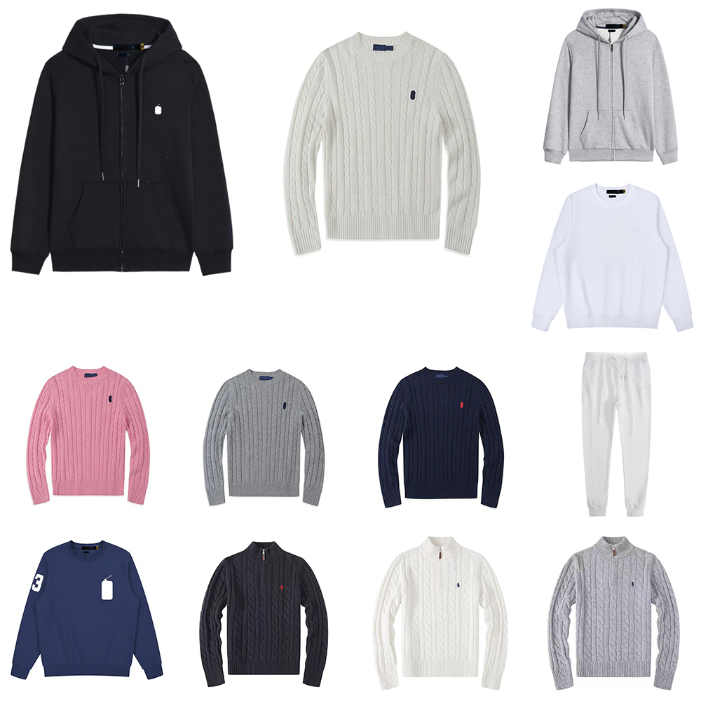 Pulls à capuche pour hommes Pulls Polo Pantalons de survêtement Cardigan Quarter Zip Pull tricoté Demi Petit Horser Jumper Pull à manches longues