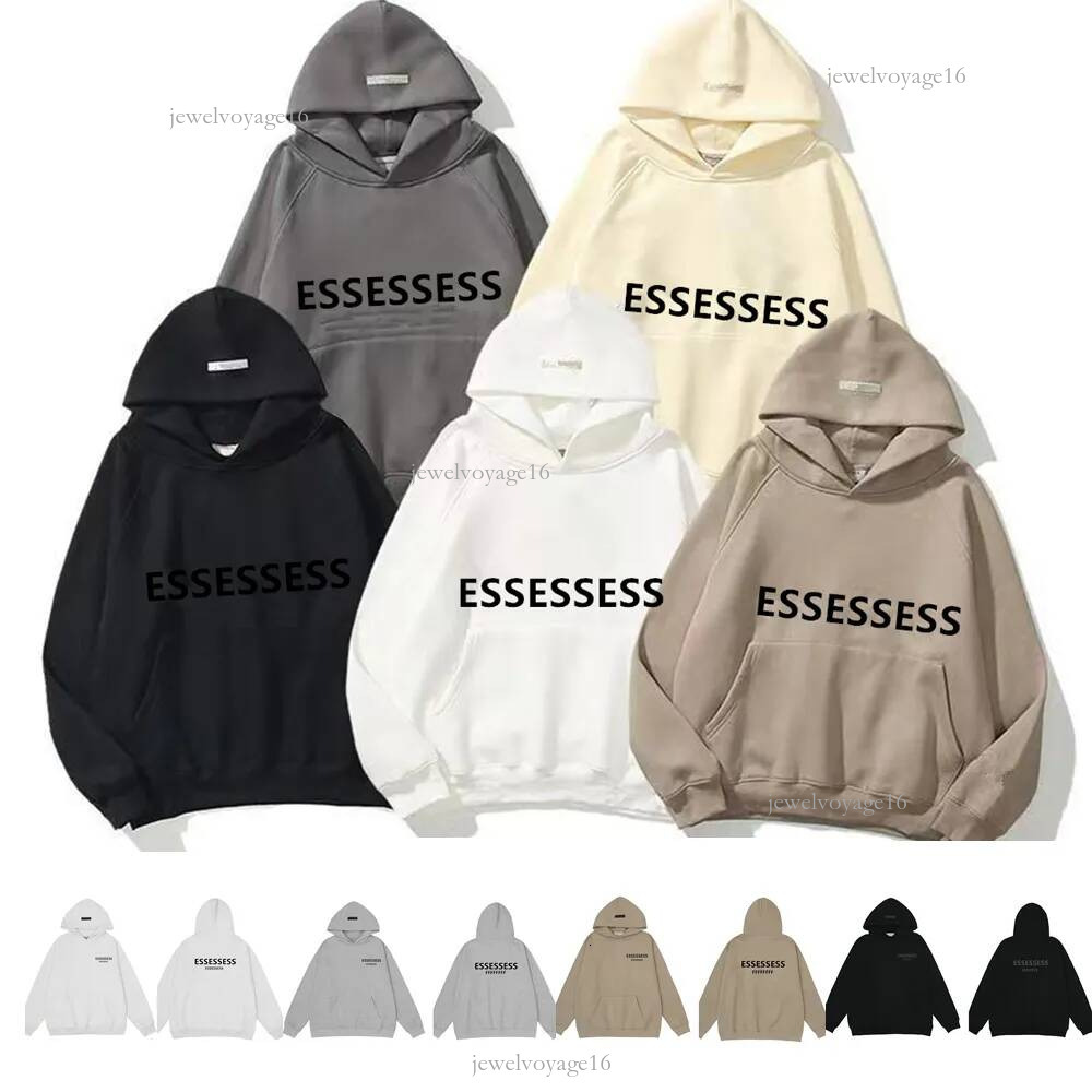 mens essentials hoodie sweaters esss sweatshirt mens jumper pullover breathable black letter printed long sleeve loose graphic clothing man essentia