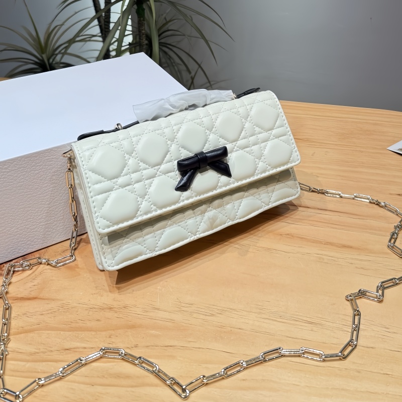 Flap bag top designer bag fashionable handbag retro chain bag classic crossbody bag exquisite evening small purses with bow decorations high-qual