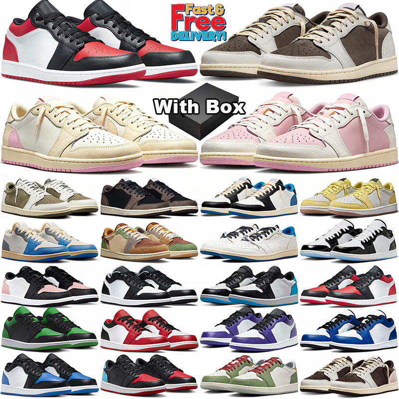 with box free shipping travis 1 1s basketball shoes travi women mens trainers scottshoes Low Fragment Reverse Mocha Black Phantom Velvet Brown outdo