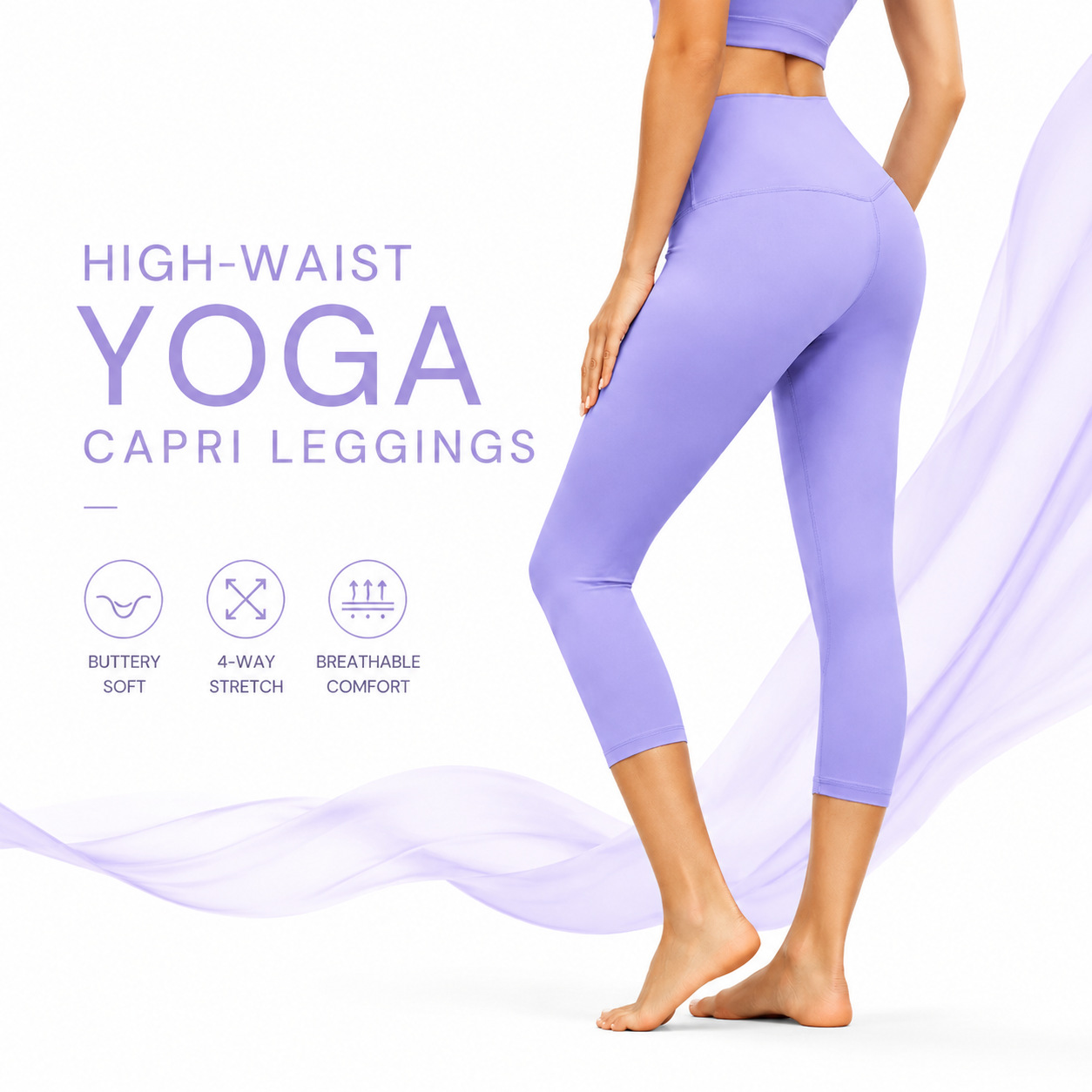 Women's yoga pants with a bare-skin feel, lifting and shaping, stretchy, tight and slimming, cycling capri pants, running sports fitness pants