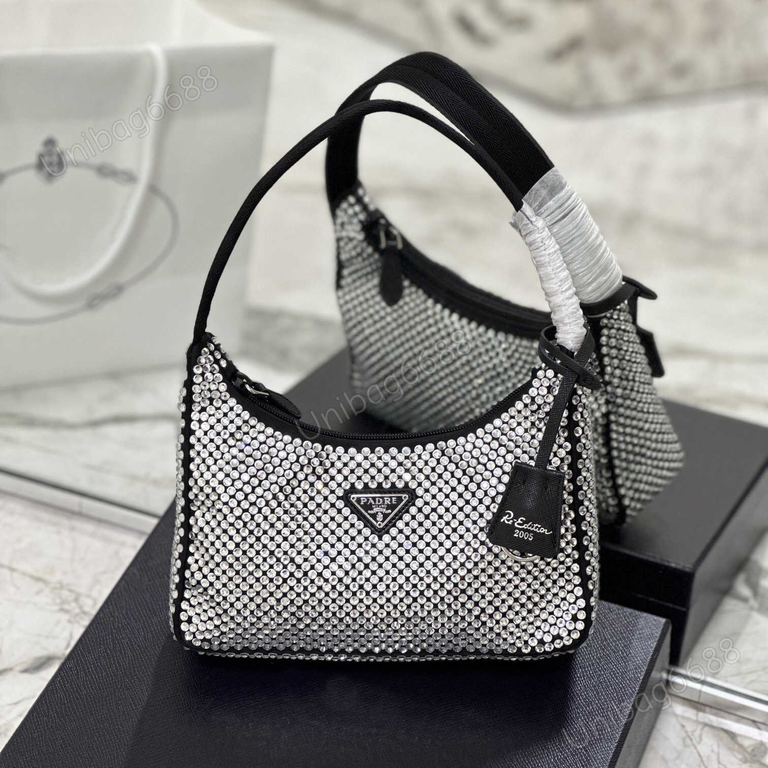 High-Quality Designer Bags Luxury Bags Wallets Shoulder Bags Crossbody Bags Womens Enamel Metal And Crystal Diamond-Studded Satin Mini Bags Black An
