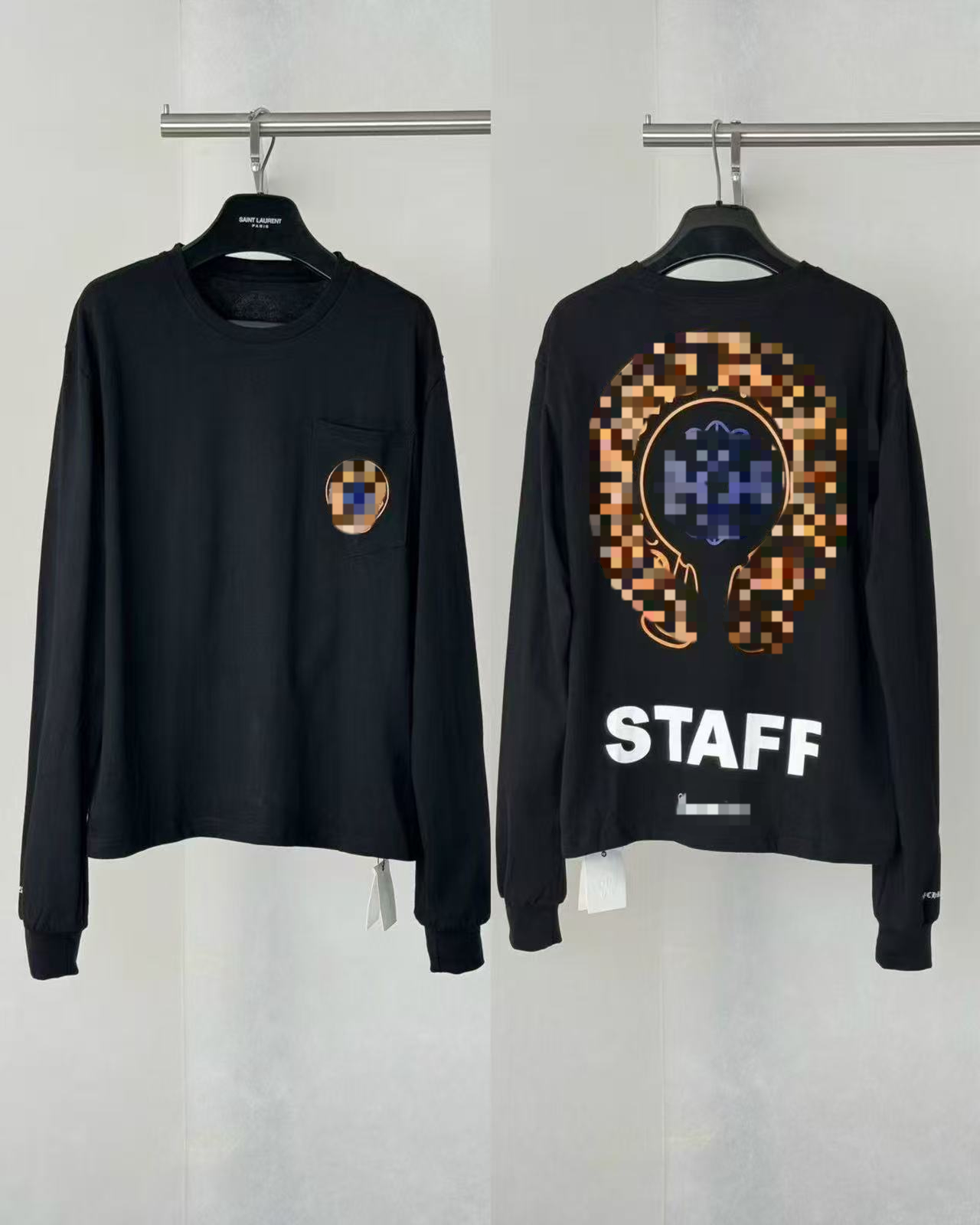 Chrome Long Sleeve T Shirt Designers Pullover Men's And Women's High Street Wear Cross Printed Graphic Tee Sports Wear Trend Brand Y2k Hor