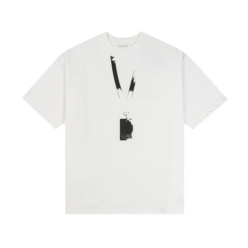 Maison Shirts Designer Tshirt Men Women Casual Streetwear Y2k Digital Pattern Clothes Summer Mm6 Graffiti Graphic Tee High Street Hip Hop Margelaity