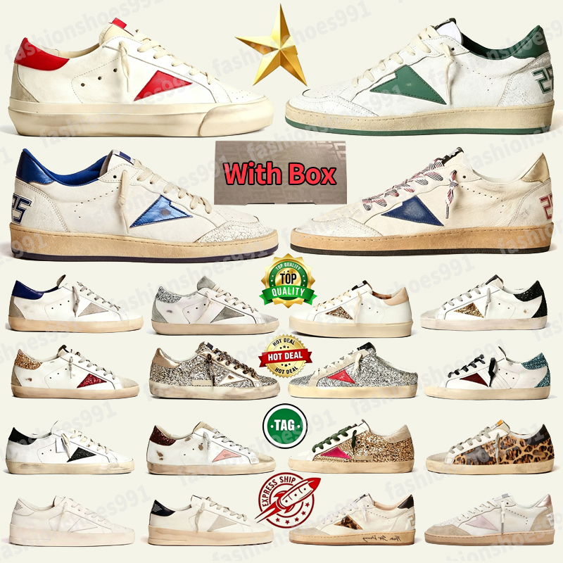 Golden Goods Designer Shoes Women Sneakers Men Casual Ball Star Dirty Leather Travel Sequin Running White Do Old Shoe Lace Up Super Top Quality U