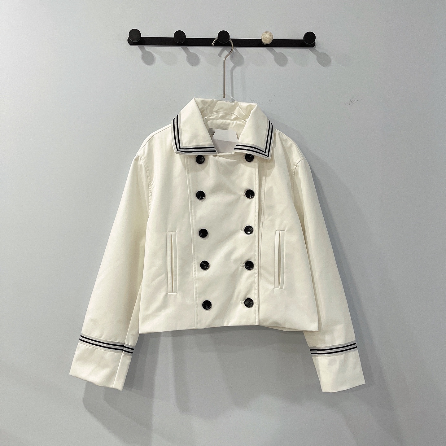Classic fashion autumn-winter stand-up collar letter-stitch splicing leisure coat