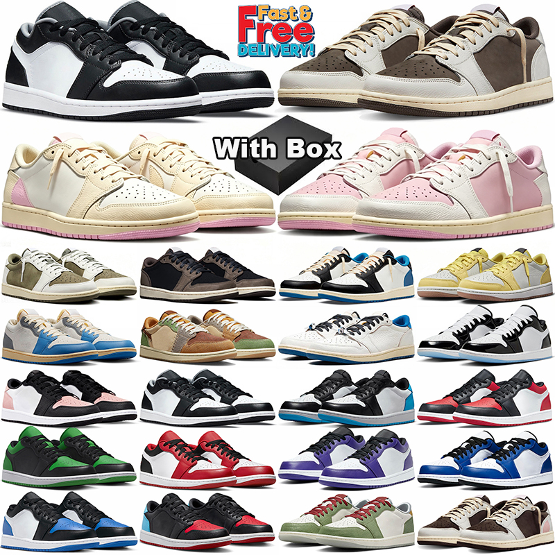 with box free shipping travis 1 1s basketball shoes travi women mens trainers scottshoes Low Fragment Reverse Mocha Black Phantom Velvet Brown outdo