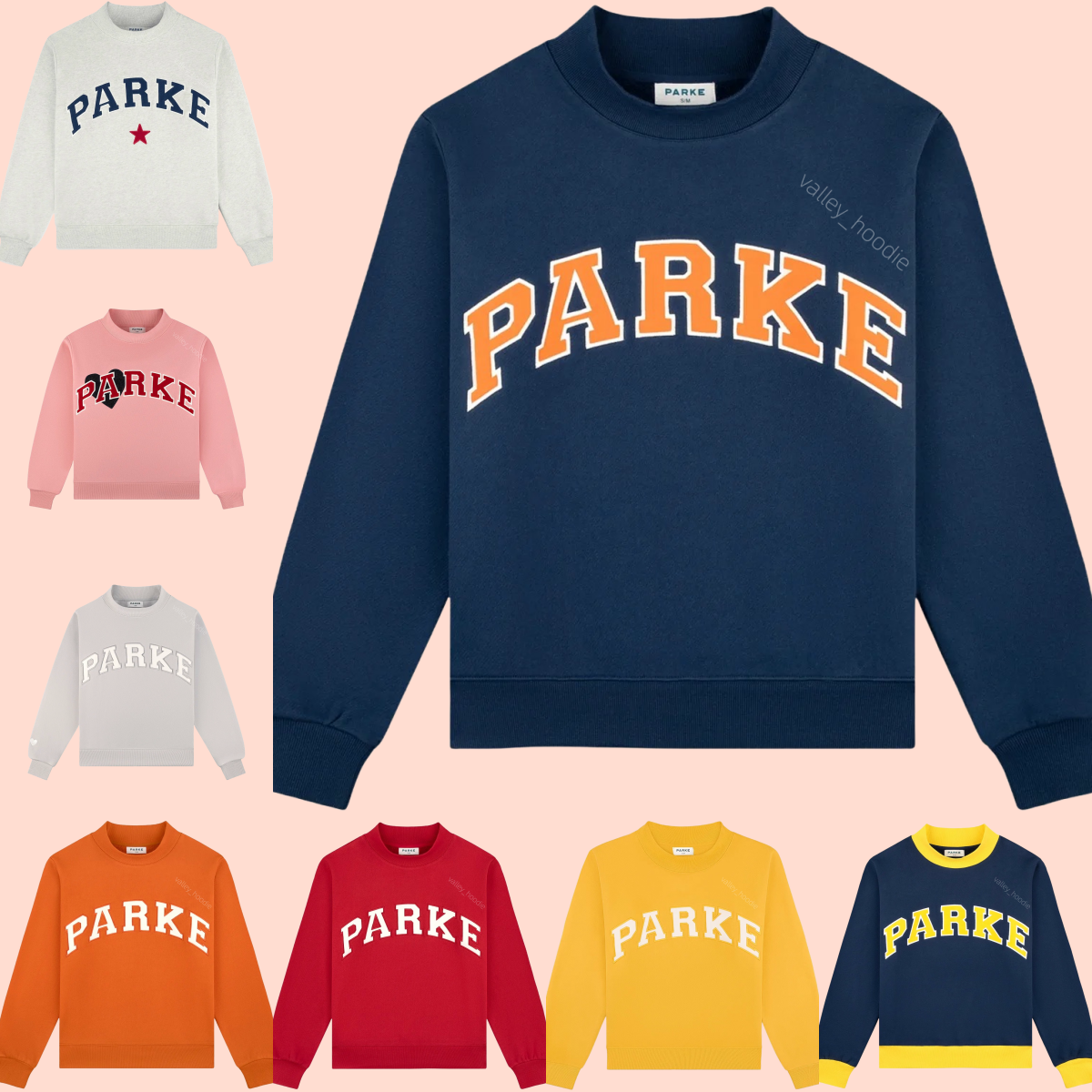Parkee Briefprint Sweatshirt met ronde hals Vintage Varsity-katoenen trui Casual streetwear losse trui met lange mouwen voor heren Dames