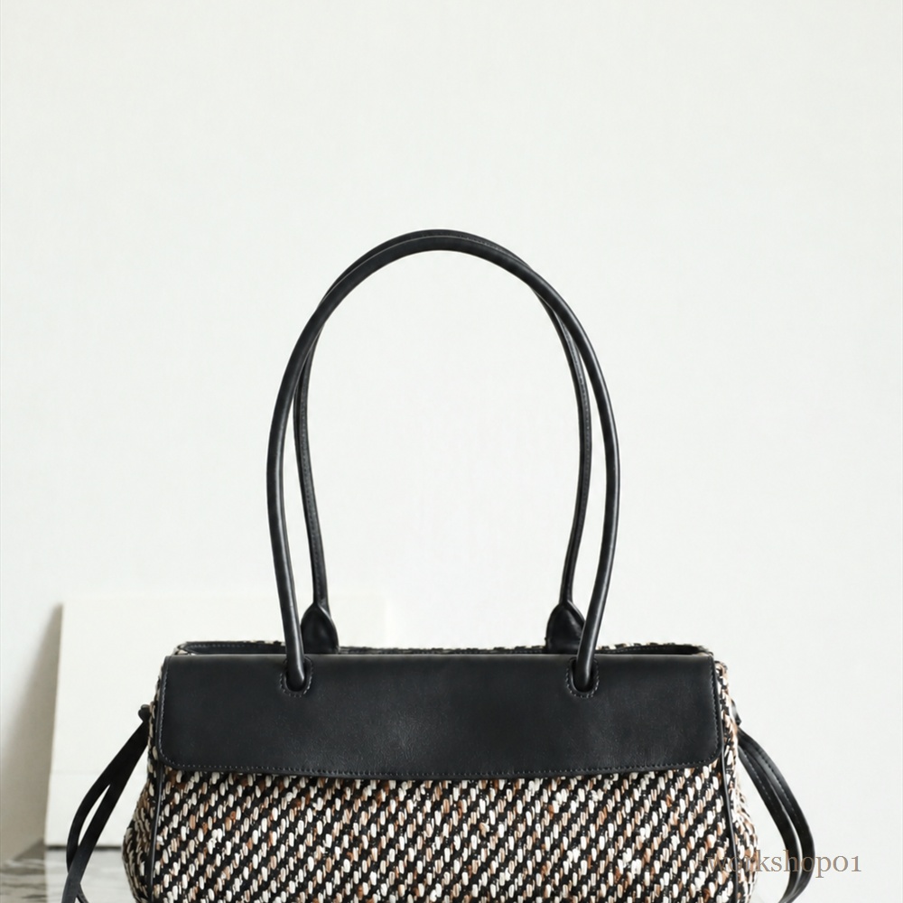 Sac de créateur CC 26ss série de mode classique en Tweed, sac à bandoulière Baguette élégant pour femmes, soirée de rencontre
