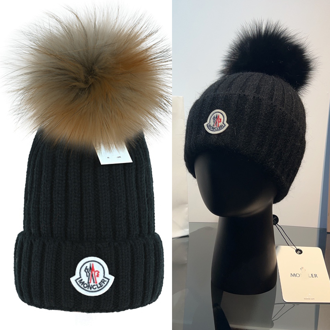 mnclairityyy Beanie has a winter fox fur ball knitted hat for women, fashionable hat, anti-freezing, warm woolen hat, designer, super large fur ball