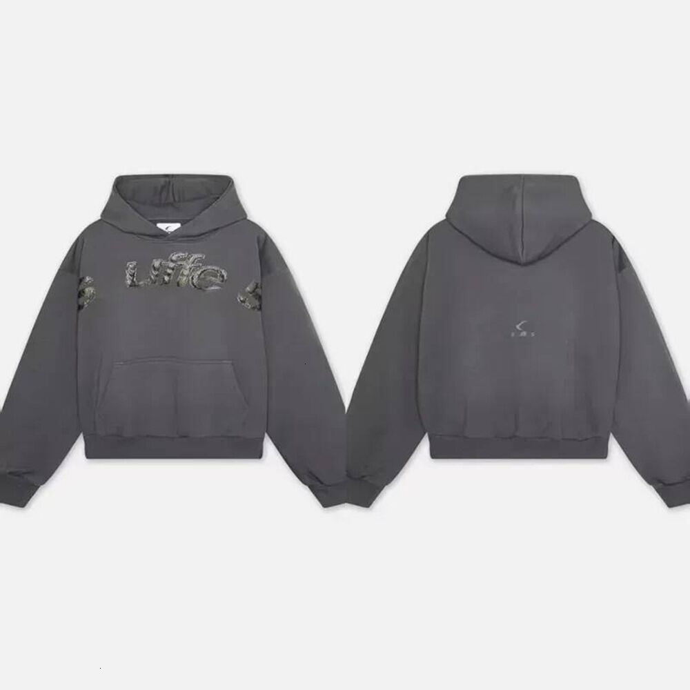 Suffer Desigener Clothe Men Women Oversized Gothic Letter Print Pullover Solid Color Cotton Blend Sport Style Long Sleeve Trend Brand Scuffer D51