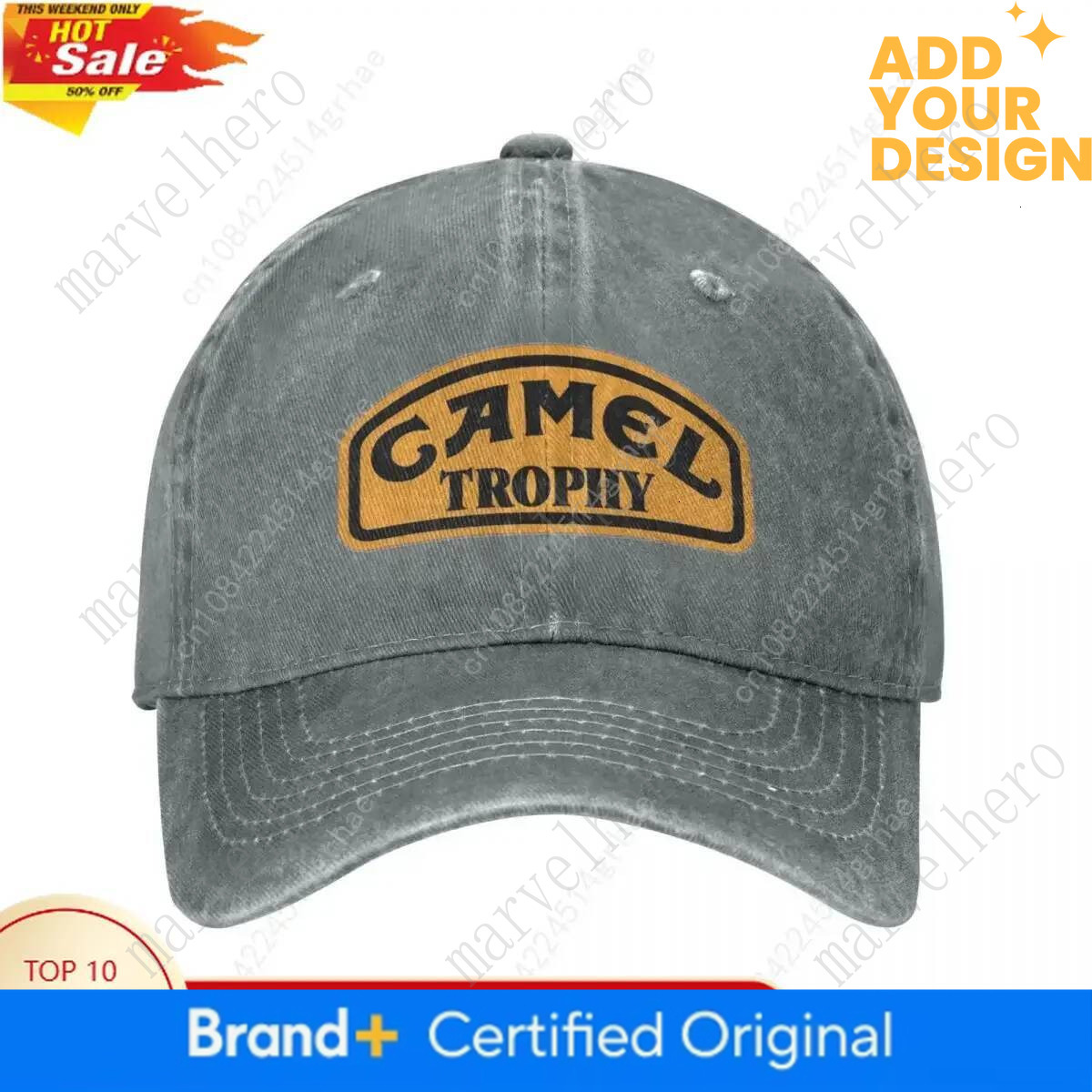 Camel Trophy Classic Logo Baseball Vintage Distressed Denim Washed Snapback Cap Outdoor Travel Unstructured Soft Caps Hat