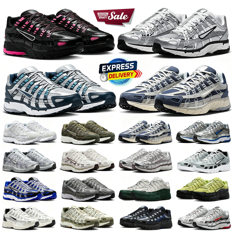 Designer p6000 Trainers P 6000 Mens Womens Sneakers Mesh leather EVA Metallic Silver Black White Outdoor Sports mens trainers Running Shoes