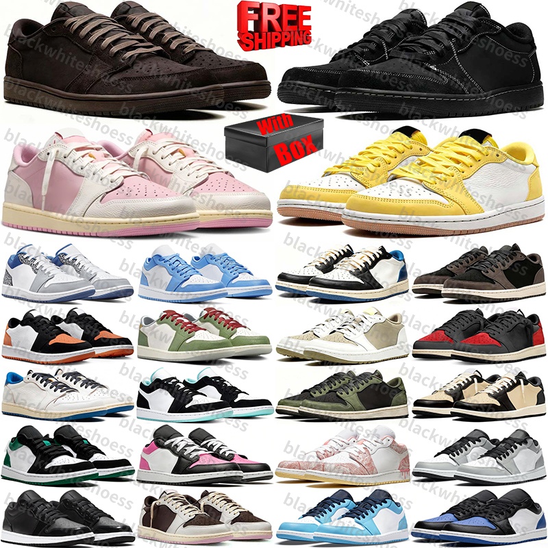 Free Shipping With Box Designer travi travis scort scoot1s scoots scottjordan low 1 1s lows trainers heels red Shoes chaussure for mens womens Scarp